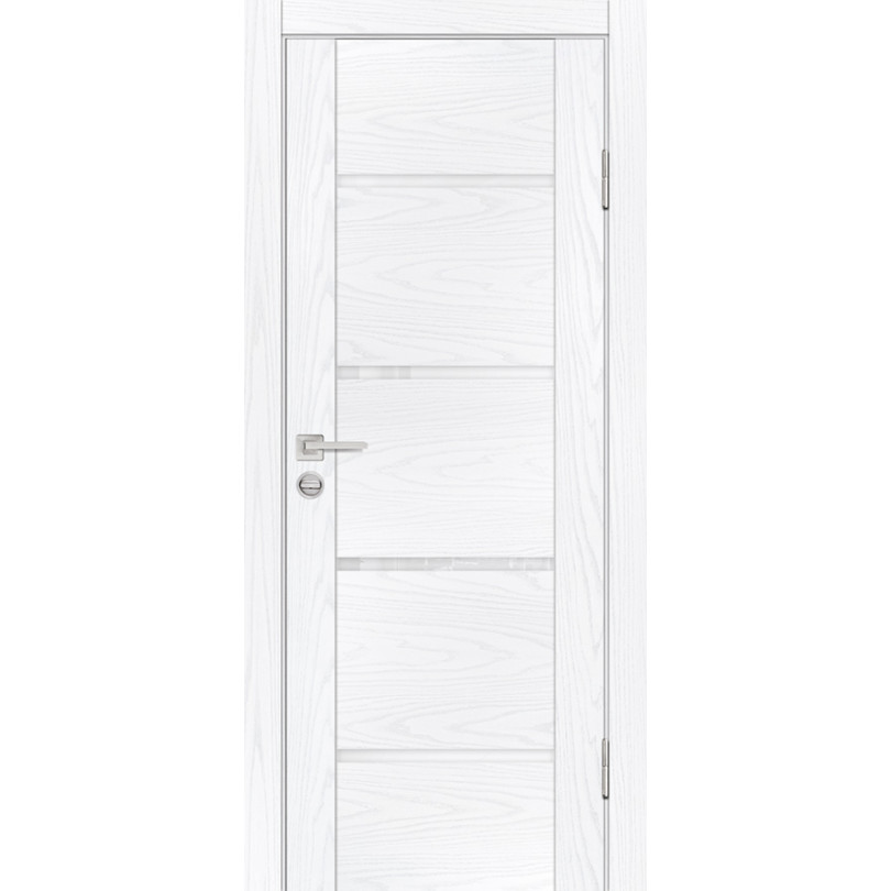 Дверь Profilo Porte PSM-7 Дуб Скай Белый со стеклом Белоснежный лакобель