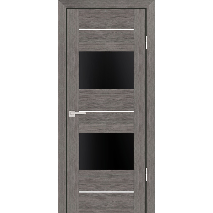 Дверь Profilo Porte PS-21 Грей Мелинга со стеклом Черный лакобель