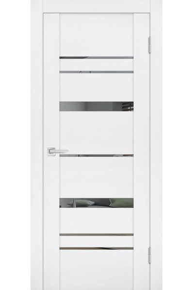Дверь Profilo Porte PST-2 Белый бархат со стеклом Зеркало
