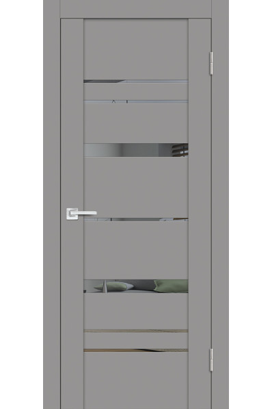 Дверь Profilo Porte PST-2 Серый бархат со стеклом Зеркало Дверь Profilo Porte PST-2 Серый бархат со стеклом Зеркало