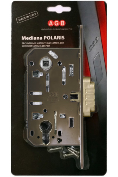 Корпус замка магнит. под цил. MEDIANA POLARIS B06103.50.12.567 с отв. планк B02402.05 (ант бр)