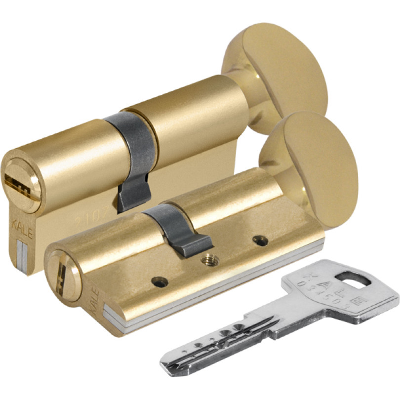 Цилиндровый механизм с вертушкой 164 DBM-E/90 (40+10+40) mm латунь 5 кл. БЛИСТЕР