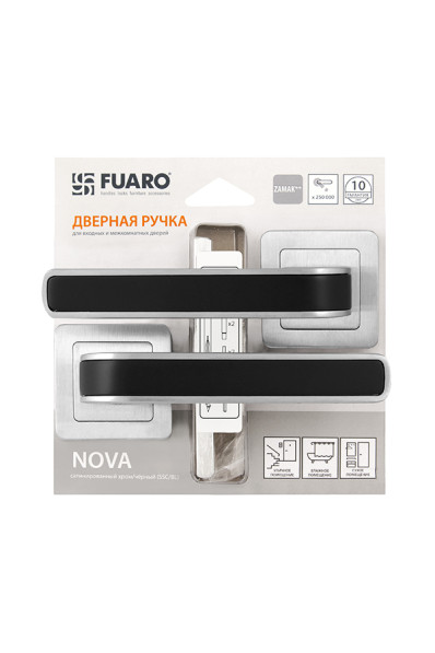 Ручка раздельная NOVA XM/HD SSC/BL-16 сатин хром/черный