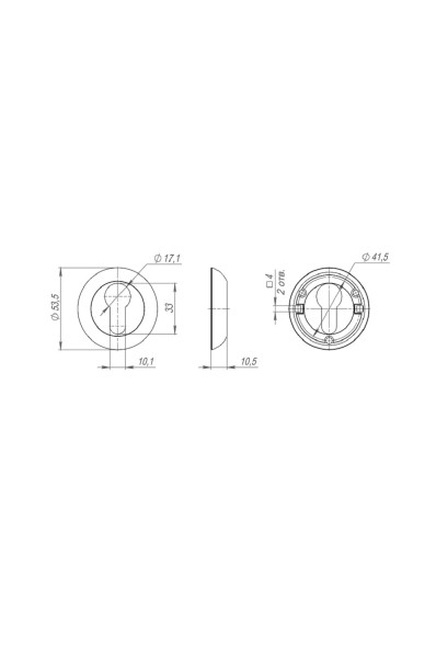 Накладка под цилиндр ET.R.ZR54 (ET ZR) OB-13 античная бронза