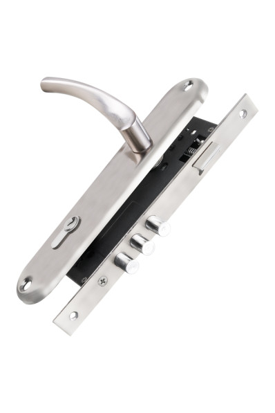 Замок цилиндровый в комплекте с ручкой LOCKSET90.CRONA.4585-3 (KIT P90 4585/3 CRONA) SN мат.никель