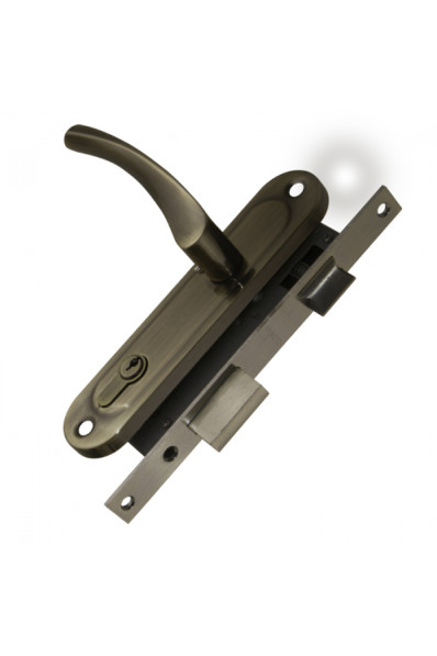 Замок цилиндровый в комплекте с ручкой LOCKSET16.CRONA.4070-1 (KIT P16 4070 CRONA) AB бронза