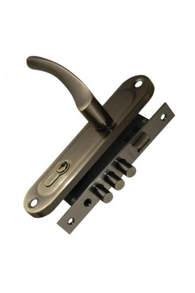 Замок цилиндровый в комплекте с ручкой LOCKSET15.CRONA.4061-3 (KIT P15 4061/3 CRONA) AB бронза