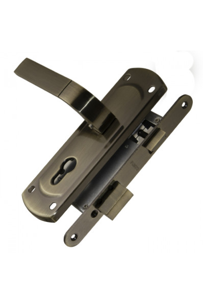 Замок цилиндровый в комплекте с ручкой LOCKSET25.ORION.5558-1 (KIT P25 5558 ORION) AB бронза