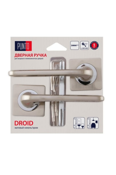 Ручка раздельная DROID ZQ/HD SN/CP-3 матовый никель/хром Ручка раздельная DROID ZQ/HD SN/CP-3 матовый никель/хром